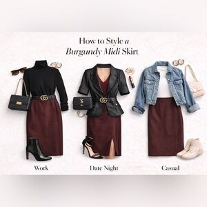 Elegant Burgundy Women's Skirt